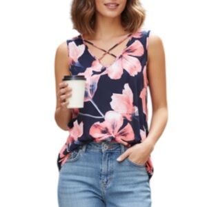 Frank Lyman Floral tank top size 10